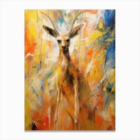 Kangaroo Abstract Expressionism 3 Canvas Print