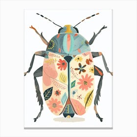 Colourful Insect Illustration Pill Bug 4 Canvas Print