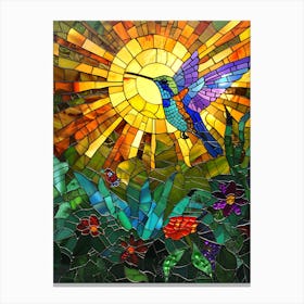 Hummingbird Stained Glass 22 Canvas Print