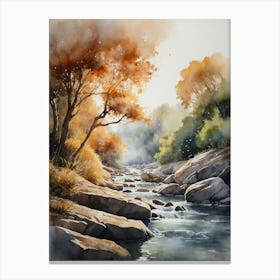 Watercolor Of A River 9 Canvas Print