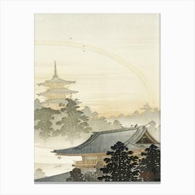 Pagoda And Rainbow (1900 1910), Ohara Koson Canvas Print