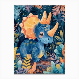 Cute Triceratops Watercolour 1 Canvas Print