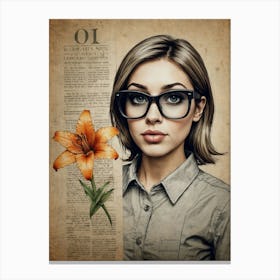 Lilies And Glasses Canvas Print