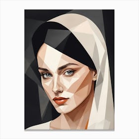 Minimalism Geometric Woman Portrait Pop Art (9) Canvas Print
