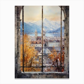 Winter Cityscape Lucerne Switzerland 1 Canvas Print