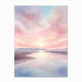 Watercolor Sunset Over The Sea Canvas Print