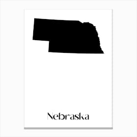 Nebraska State Silhouette Canvas Print