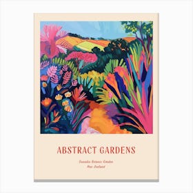 Colourful Gardens Dunedin Botanic Garden New Zealand 1 Red Poster Canvas Print