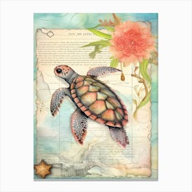 Beach House Sea Turtle  0 Canvas Print