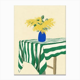Table With Flowers Canvas Print