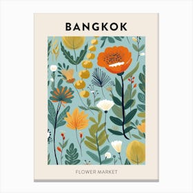 Flower Market Poster Bangkok Thailand Canvas Print