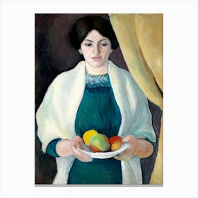 August Macke S Portrait Of The Artist S Wife (1909) Famous Painting Canvas Print