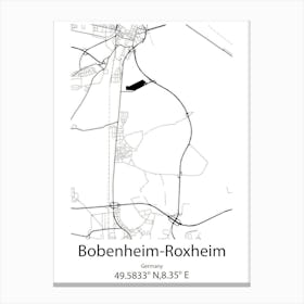 Bobenheim Roxheim,Germany Minimalist Map Canvas Print