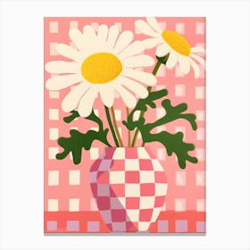 Daisies Flower Vase 4 Canvas Print