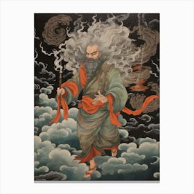 Japanese Fjin Wind God Illustration 4 Canvas Print