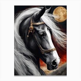 Horse In The Moonlight 20 Canvas Print