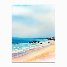 Zlatni Rat Beach, Croatia Watercolour Canvas Print