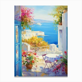 Panoramic Mediterranean Hotel Terrace Poster Canvas Print
