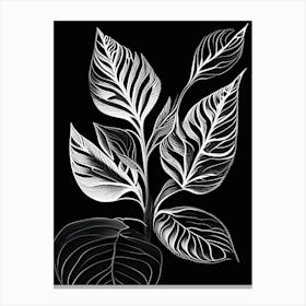 Wild Indigo Leaf Linocut Canvas Print