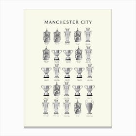 Manchester City Trophies Print Canvas Print