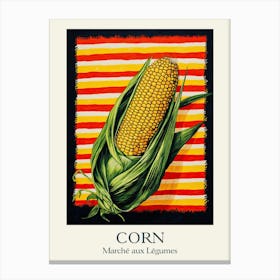 Marche Aux Legumes Corn Summer Illustration 3 Canvas Print