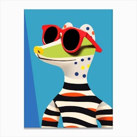 Little Gecko 1 Wearing Sunglasses Canvas Print