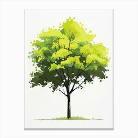 Lime Tree Pixel Illustration 2 Canvas Print