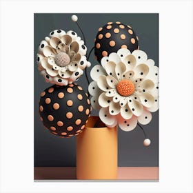 Polka 3d flowers Canvas Print