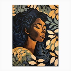 Woman With Leaves 9 Canvas Print