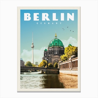 Berlin Germany River Travel Poster Canvas Print