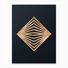 Abstract Geometric Gold Glyph on Dark Teal n.0148 Canvas Print