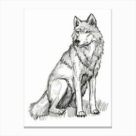B&W Timber Wolf Canvas Print