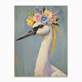 Bird With Flower Crown no2 Canvas Print