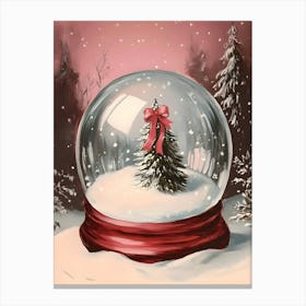 Snow Globe With Christmas Tree Canvas Print