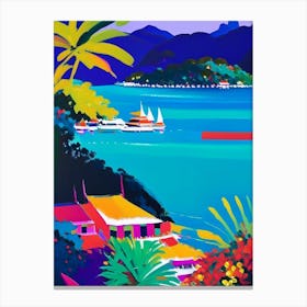 Koh Samui Thailand Colourful Painting Tropical Destination Canvas Print