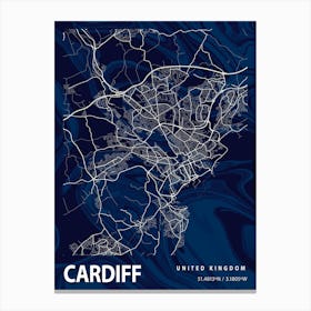 Cardiff Crocus Marble Map Canvas Print