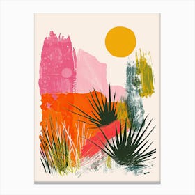 Nostalgic Flames Of A Retro Sun Canvas Print