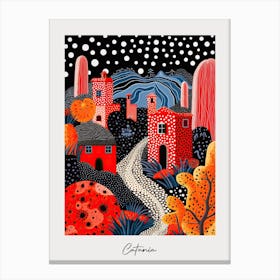 Poster Of Catania, Italy, Illustration In The Style Of Pop Art 3 Canvas Print