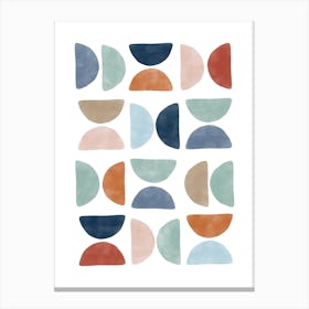 Terracotta Navy Semi Circles Canvas Print