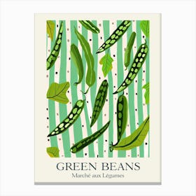 Marche Aux Legumes Green Beans Summer Illustration 1 Canvas Print