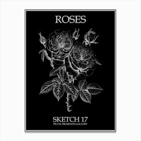 Roses Sketch 17 Poster Inverted Canvas Print