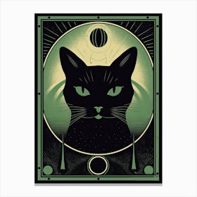 The Death, Black Cat Tarot Card 0 Canvas Print