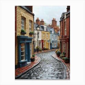 Claymation Style Scene Featuring A Uk Street With Houses Bending Rhythmically Into The Distance Ben Canvas Print