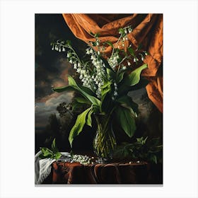Baroque Floral Still Life Lily Of The Valley 1 Canvas Print