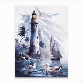 Lighthouse Sunset 3. Canvas Print