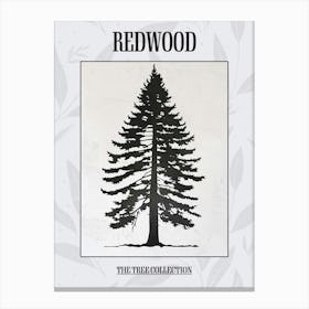 Redwood Tree Simple Geometric Nature Stencil 1 Poster Canvas Print