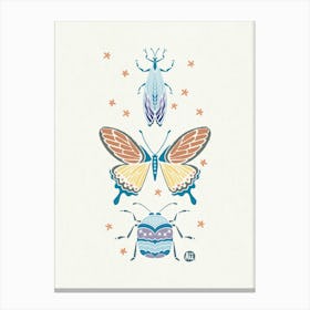 Doodle Smart Bugs [light] Canvas Print