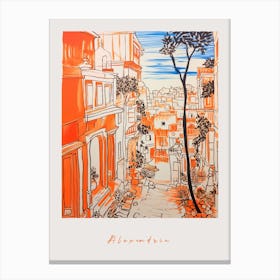 Alexandria Egypt Orange Drawing Poster Canvas Print