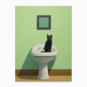 Cat In The Sink Canvas Print