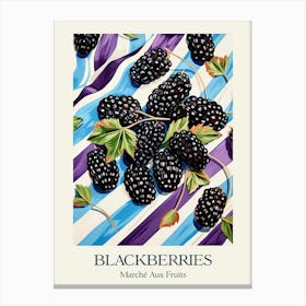 Marche Aux Fruits Blackberries Fruit Summer Illustration 1 Canvas Print